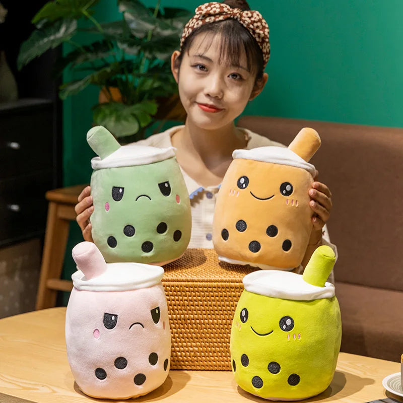 Various Play Doll Boba Plushies Mini Dolls in a Boba Cup Can Flip Boba Tea Toy Many Size Boba Tea Cushions for For Kids Girl