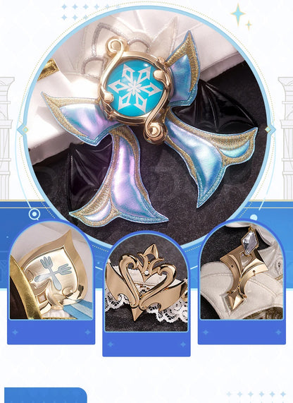 IN STOCK Escoffier Cosplay Costume Game Genshin Impact DokiDoki-SR Women Fontaine Costume Escoffier Cosplay Tail Wig