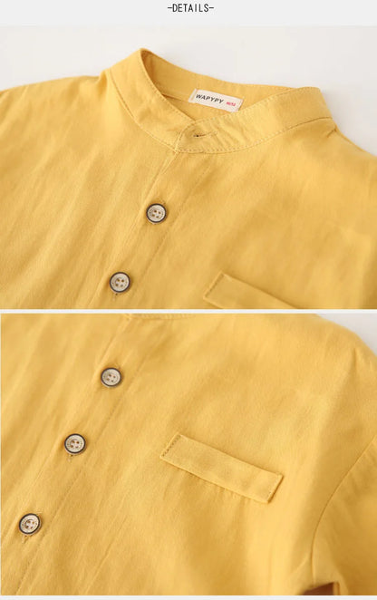 Baby Shirt Boy 100Cotton Long Sleeve Cute Kids Toddler Blouse Buttons 0 to 1 2 3 4 5 6Years White Blue Top Spring Autumn Clothes