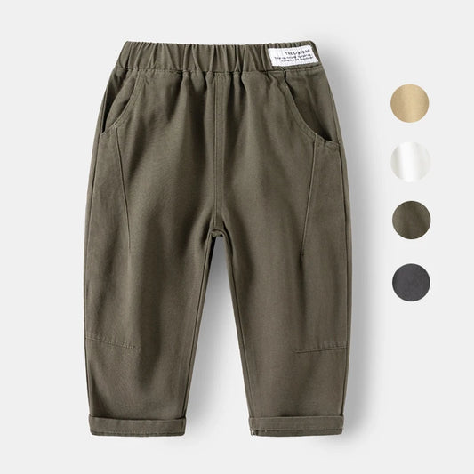 Soft Cotton Toddler Boy Pants for Kids 2 to 3 4 5 6 7 Years Spring Autumn Children Pants Boutique White Khaki Gray Baby Clothes