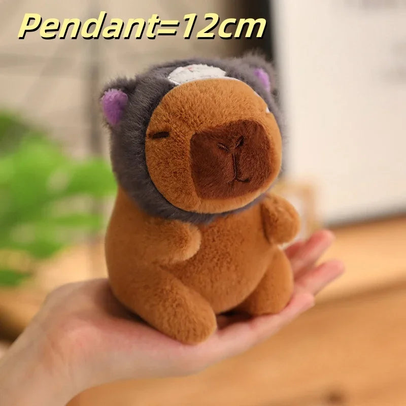 Capybara Soft Doll Cute Stuffed Capibara Anime With Pikachu Stitch Kuromi Hat Toy Kawaii Plushie Xmas Gift for Girl Friend
