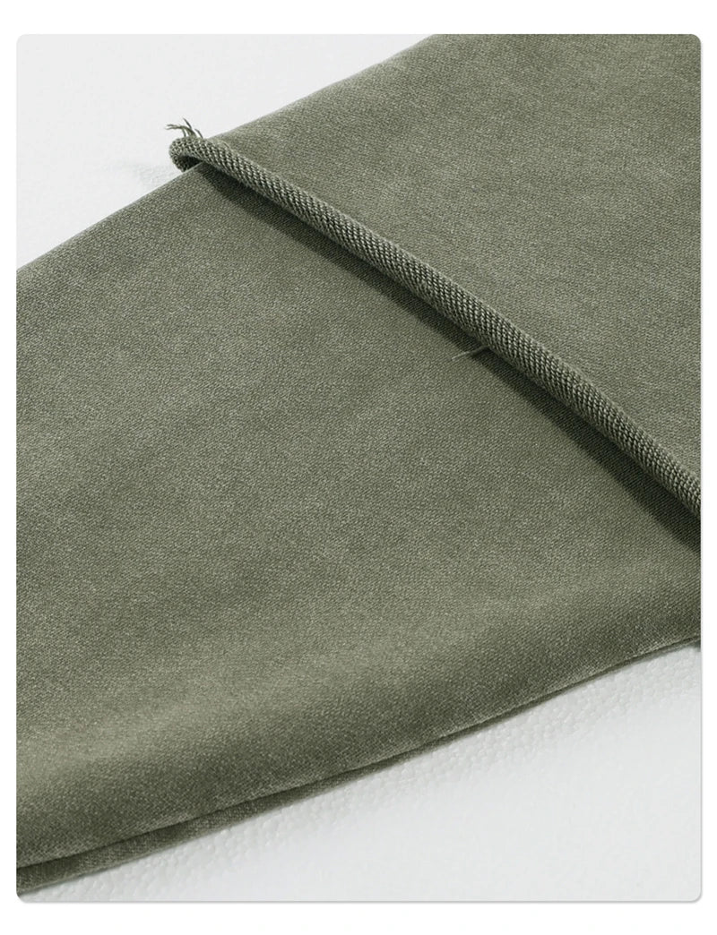 ZODF New Autumn Men's Washed Heavy Weight Cotton Hoodies Unisex Retro Fake 2 Peice 430gsm Loose Edge Hooded Pullovers HY1082