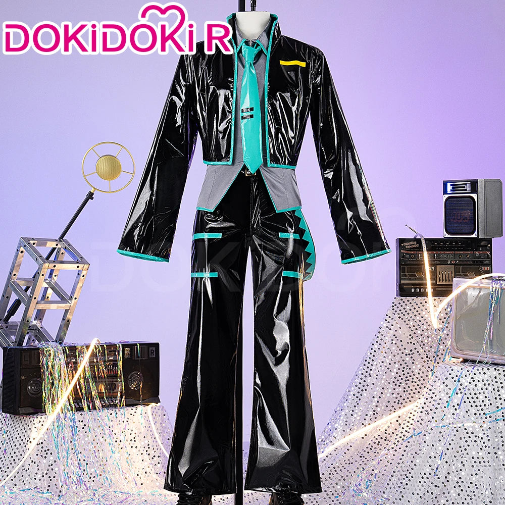 IN STOCK MIKUOO Cosplay Costume DokiDoki-R Mikuoo Cospaly Men Black Suit Costume Mikuu Christmas Cosplay