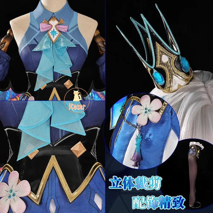 iCoser Honkai Star Rail Cerydra Cosplay Costume Wig Dress Uniform Amphoreus Halloween Party for Women Girls Festival Cos Props