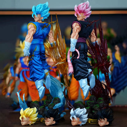 Dragon Ball LK Toys Vegetto Anime Figure 40cm Vegetto 2.0 Figure 3 Heads PVC Statue Collection Model Desk Decoration Custom Toy