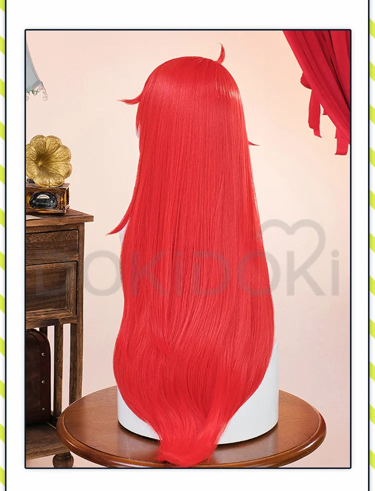 IN STOCK Argenti Wig Cosplay Game Honkai: Star Rail Cosplay DokiDoki Argenti Cosplay Ear Clip Men Red Long Hair Free Wig Cap