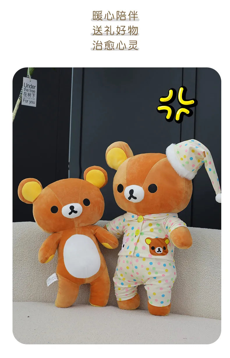 35/45/75cm Big Size Rilakkuma Kawaii Anime Plush Stuffed Doll Room Decorated Plushies Pajamas Bear Pillow Ornaments Holiday Gift