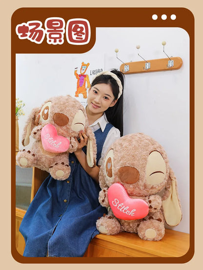 45/60/70cm Big Size Curly Stitch Disney Anime Plush Stuffed Doll Kawaii Coffee Plushies Pillow Ornaments Children's Holiday Gift