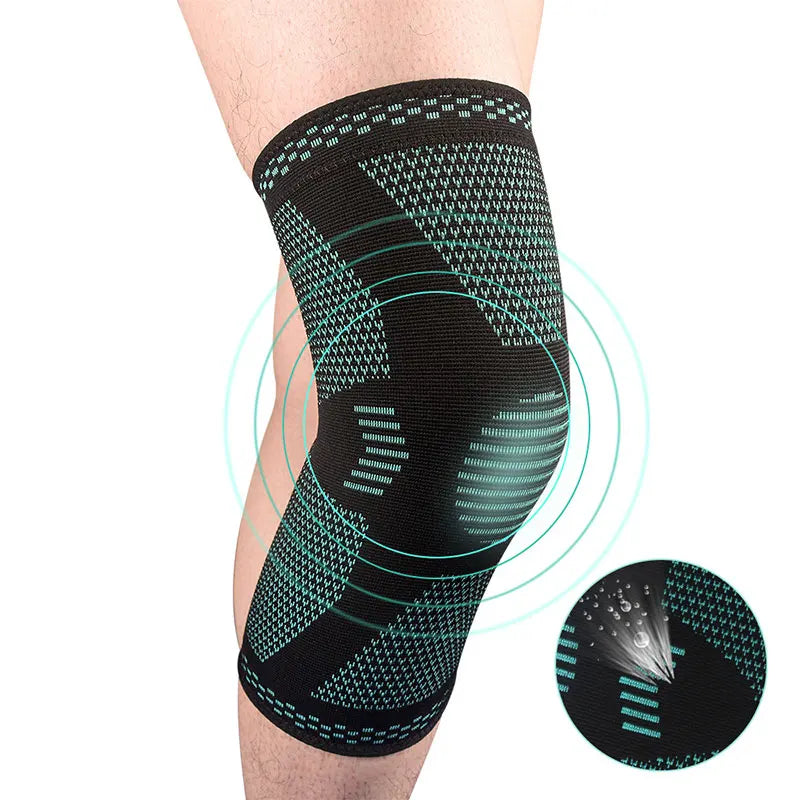 Skdk 1pc Elastic Gym Knee Pad Sports Safety Brace Patella Support for Running Basketball Volleyball Tennis - BLACK / M