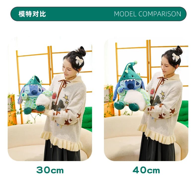 New 50cm Disney Cartoon Dinosaur Pajamas Stitch Plush Toy Body Pillow Cushion Sleeping Doll Room Decoration Toy Birthday Present