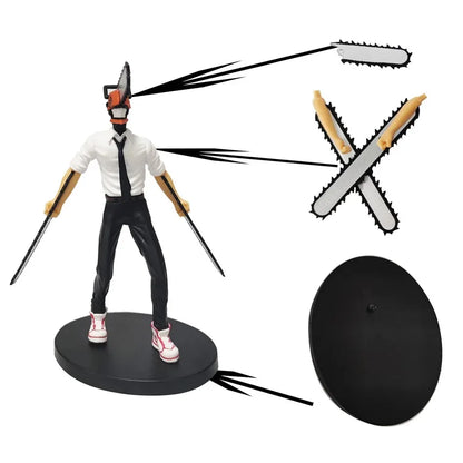 Viral Chainsaw Man Denji Collectible Figure - Car & Room Dual-Use Decoration, Poseable Doll, Christmas & New Year Holiday