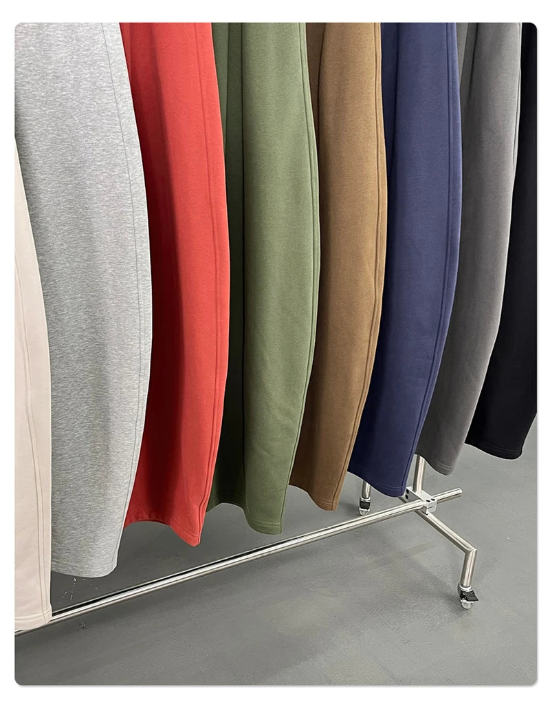 ZODF 2025 Winter 430gsm Unisex Fleece Straight Sweatpants Thick Warm Casual Oversized Trousers HY1170