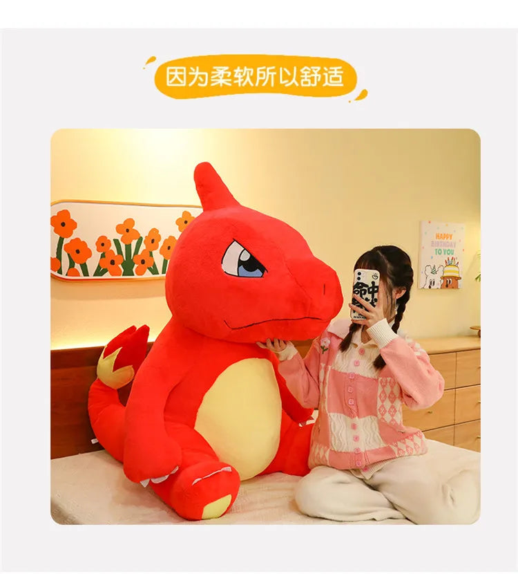 100/120CM Big Size Charmander Plushies Pokemon Peluche Cartoon Anime Kawaii Ornament Plush Comfortable Soft Doll Children Gift