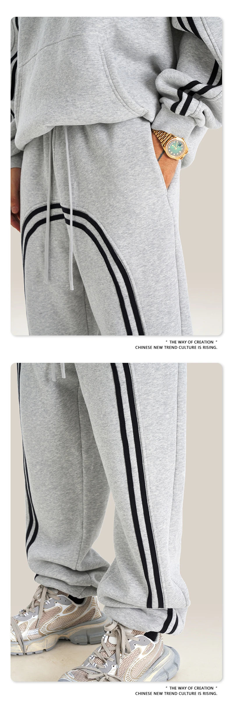ZODF New Autumn Winter Men Fleece Sweatpants Women Unisex 332gsm Washed Ribbon Warm Joggers Pants Brand Clothes HY0877