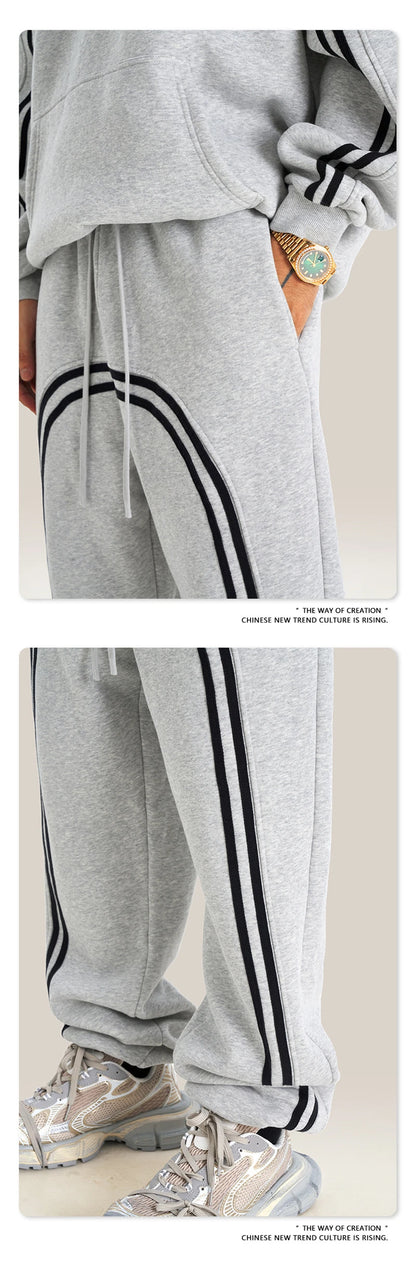 ZODF New Autumn Winter Men Fleece Sweatpants Women Unisex 332gsm Washed Ribbon Warm Joggers Pants Brand Clothes HY0877