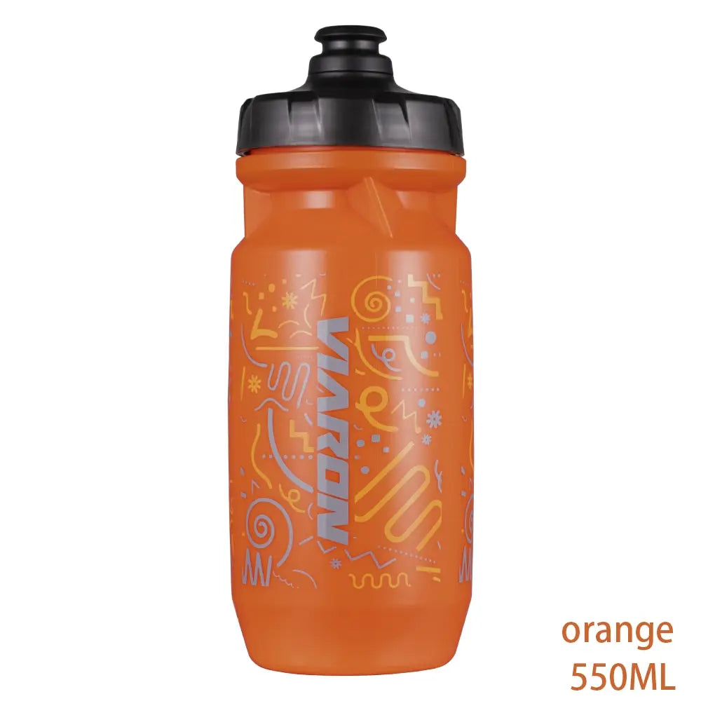 Viaron 550ml Leak-Proof Bicycle Water Bottle for Road Cycling Sports Fitness Running and Riding with Bike Cage - Orange