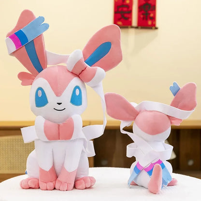 25/75cm Sylveon Pokemon Plush Toys Large Anime Doll Pillow Cartoon Eevee Pokémon Plushie Kawaii Stuffed Gift for Kids Birthday