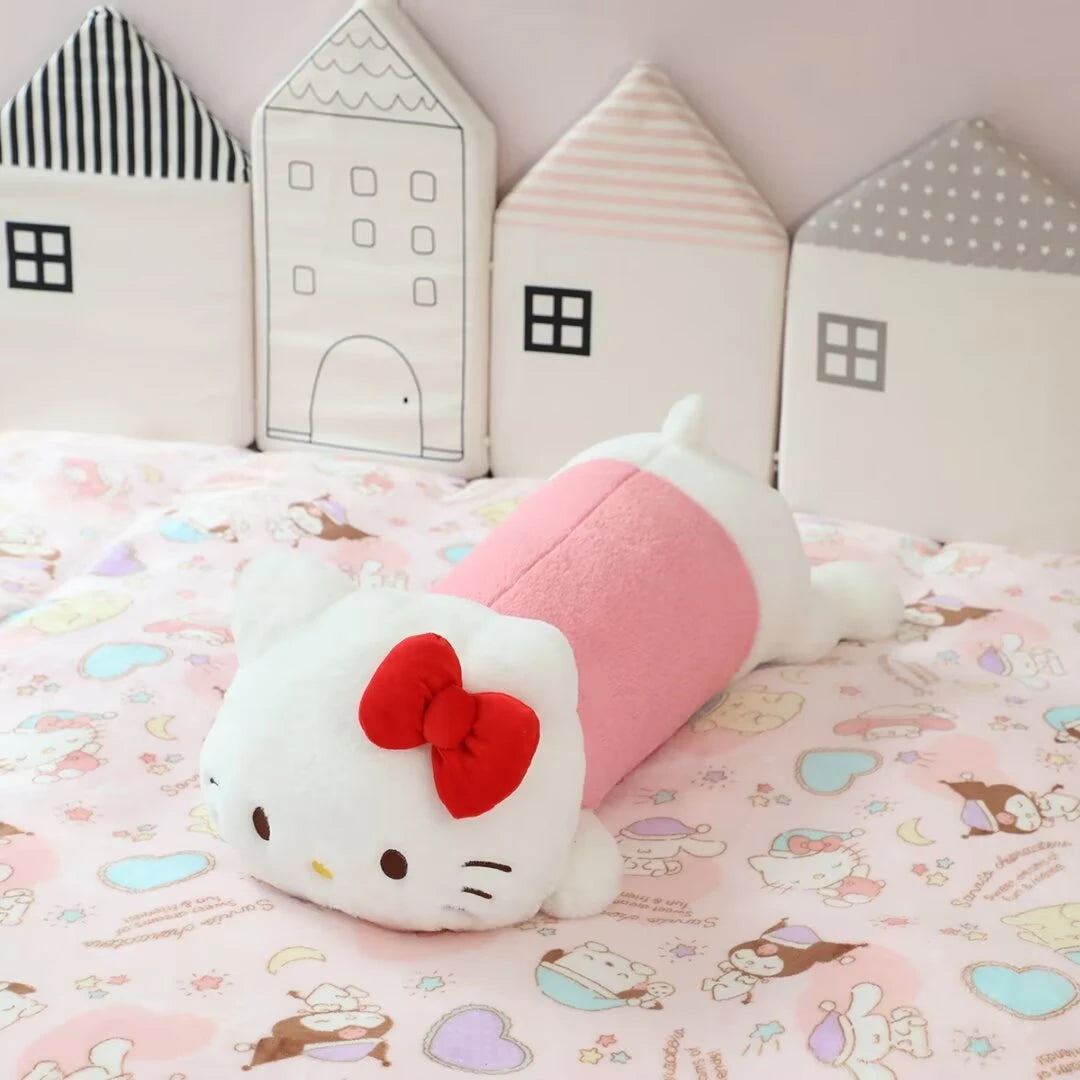 Lovely Kuromi Hello Kitty Melody Long Pillow Back Cushion Stuffed Anime Japanese Style Leg Pillow Sofa Bed Long Cushion Girl