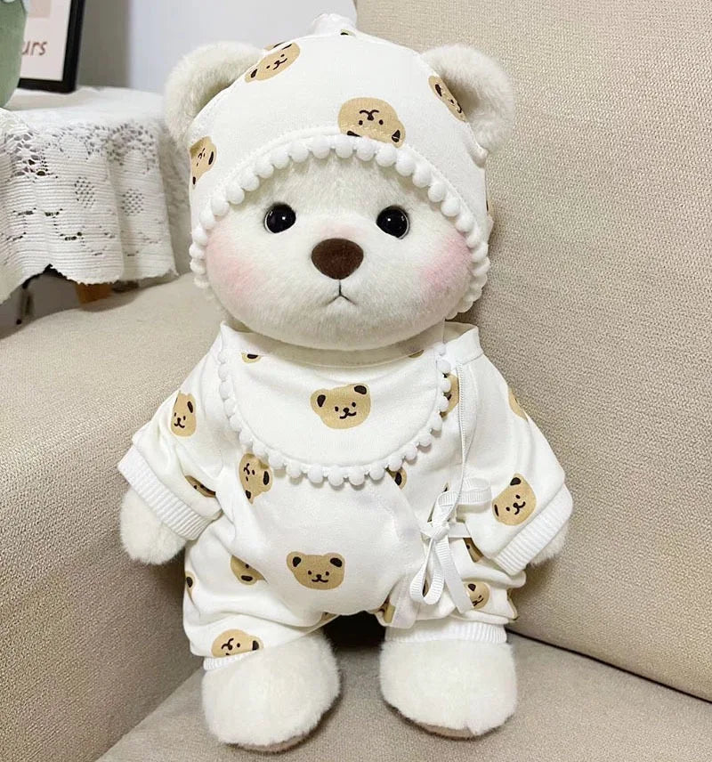 Unique Handmade Brown Bear Plush Toy Change Honey Dress Cloth Baby Girl Hug Cuddly Plushie Doll for Kids Christmas Gift For Kids