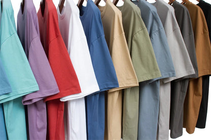 ZODF Trendy 2025 Men Basic Solid Cotton T-Shirts Unisex Male 190gsm Summer Loose Comfortable Soft Tees Shirt Streetwears HY0040