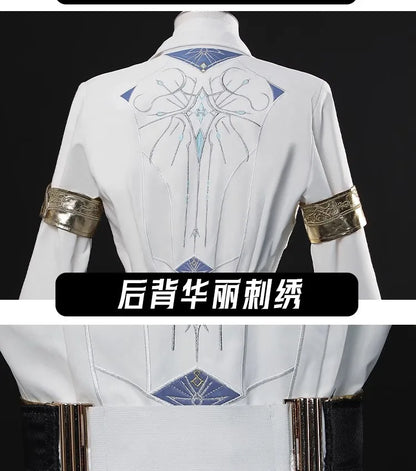 Love and Deepspace Xavier Lumiere Cosplay Costume Wig Shimmering Moonlight Uniform Earrings Halloween Party Women Men Carnival