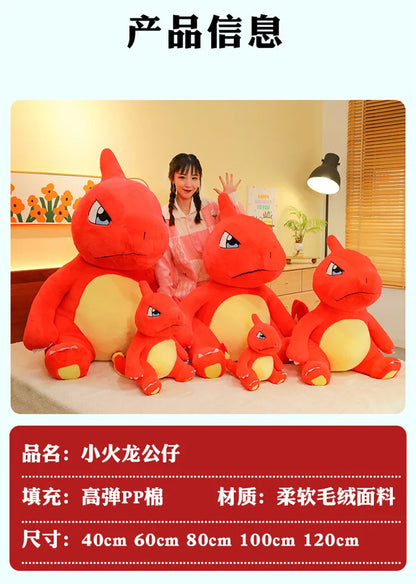 100/120CM Big Size Charmander Plushies Pokemon Peluche Cartoon Anime Kawaii Ornament Plush Comfortable Soft Doll Children Gift