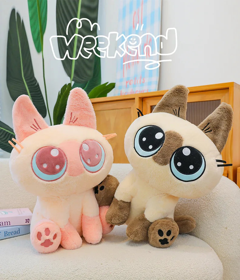 30-50cm Siamese Cat Animals Stuffed Doll Super Soft Home Office Decor High Quality Rabbit Toys Girls Boys Christmas Presents