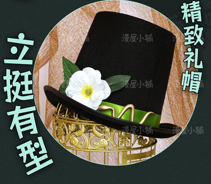 Identity V Art Dealer Cosplay Costume Wig Knight Richard Sterling Uniform Glasses Hat Roy Ramit Halloween Party for Women Men