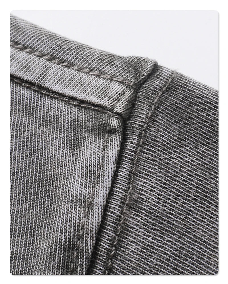 ZODF New Hip Hop Washed Cotton Boxy T-Shirts For Men Unisex Retro Loose Fit Basic Short Version T Shirt Brand Tops HY1076