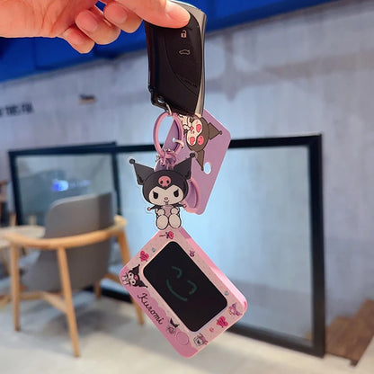 Genuine Sanrio Hello Kitty Kuromi Melody Pachacoo Cinnamoroll Hangyodon Gudetama Writ Boar Graffiti Toy Keychain Birthday Gift