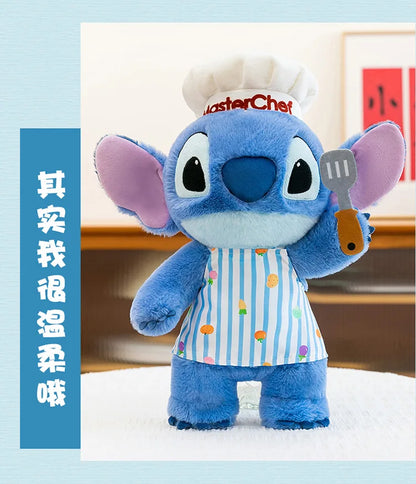 50/60/75cm Big Size Chef Stitch Disney Anime Plush Stuffed Doll Kawaii Room Decoration Plushies Children's Pillow Holiday Gift
