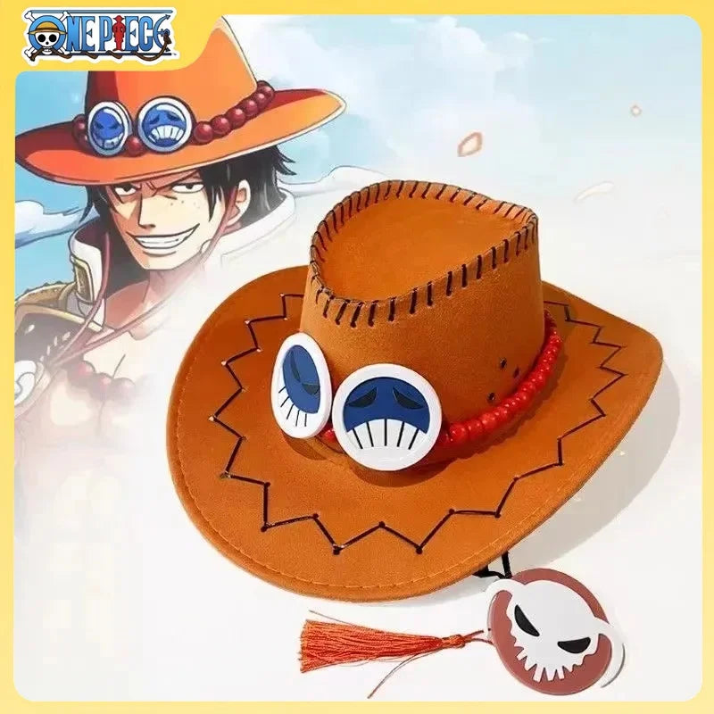 New Cartoon Anime Luffy One Piece D Ace Cosplay Hats Cowboy Cap For Men Women Casual Topee Pirates Hat Adult Bucket Hat Gifts