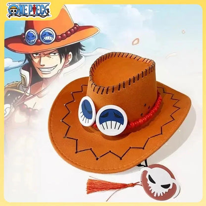 New Cartoon Anime Luffy One Piece D Ace Cosplay Hats Cowboy Cap For Men Women Casual Topee Pirates Hat Adult Bucket Hat Gifts