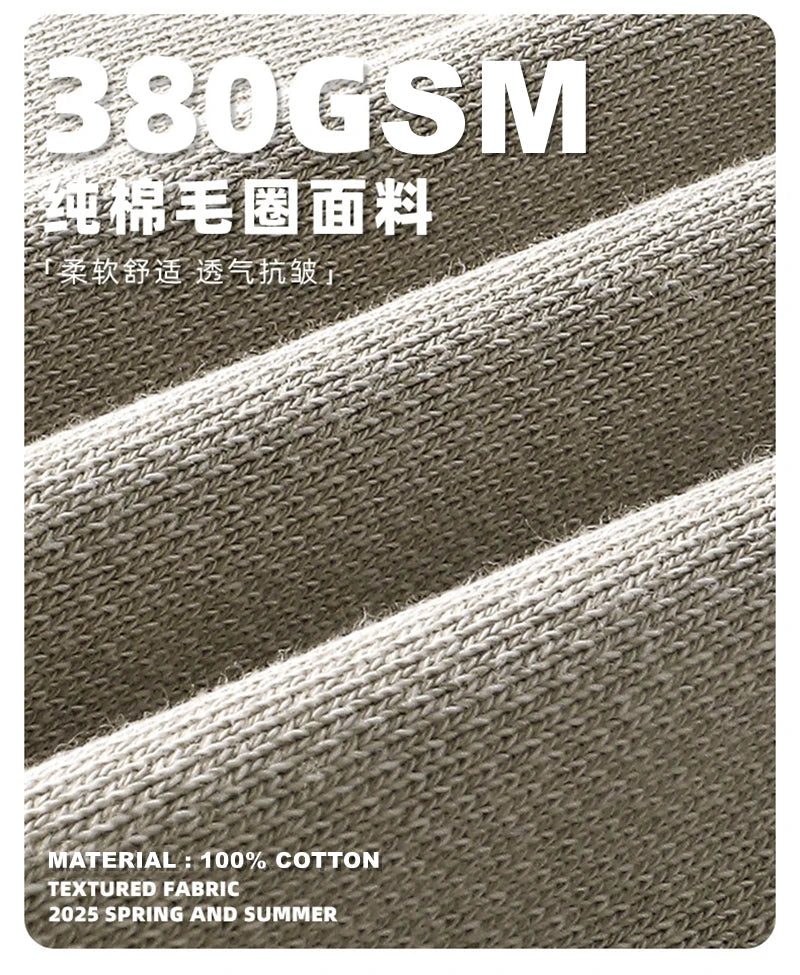 ZODF Retro 2025 Autumn Men 380gsm Washed Cotton Pants Unisex Patchwork Distressed Heavyweight Loose Solid Terry Trousers HY1071