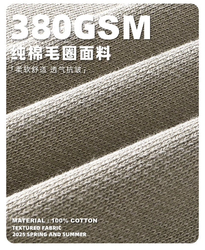 ZODF Retro 2025 Autumn Men 380gsm Washed Cotton Pants Unisex Patchwork Distressed Heavyweight Loose Solid Terry Trousers HY1071