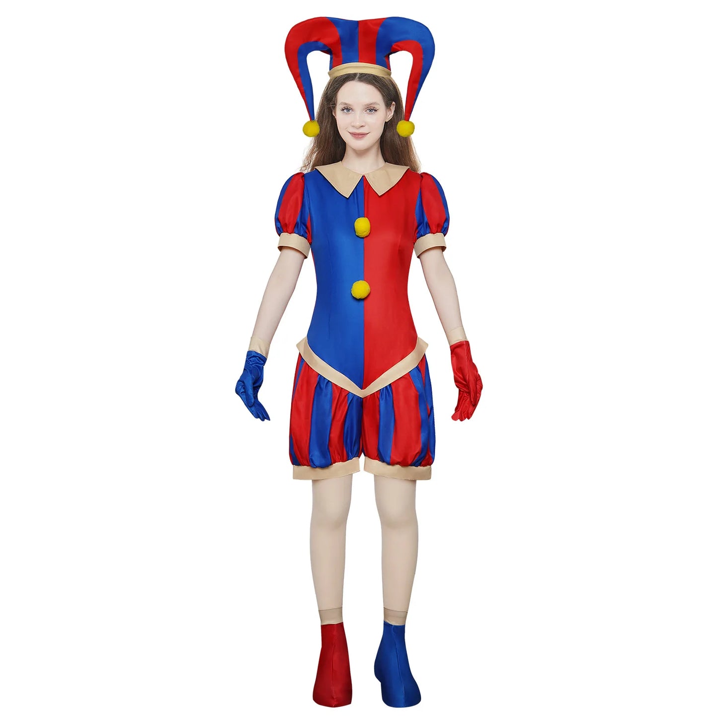 Pomni Magical Virtual Circus Cosplay Jumpsuit Set Cotton Polyester