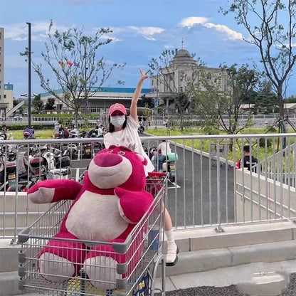 120cm Large Big Size Disney Lotso Cartoon Anime Plush Stuffed Doll Room Kawai Plushies Pillow Ornaments Children's Holiday Gifts