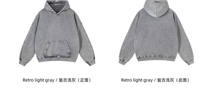 ZODF Vintage Batik Washed 420gsm Cotton Hoodies For Men Unisex Heavyweight Loose Hip Hop Hooded Sweatshirts Pullovers HY0696