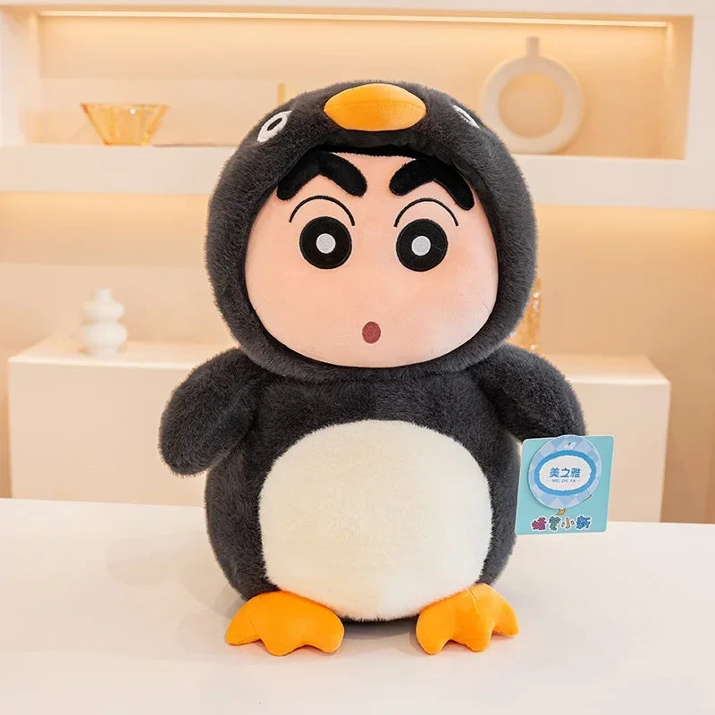 40cm Penguins Crayon Shin Chan Plush Toy Kawaii Tortoise Shin Chan Plushies Soothing Doll Cartoon Japanese Style Doll Gifts Gir