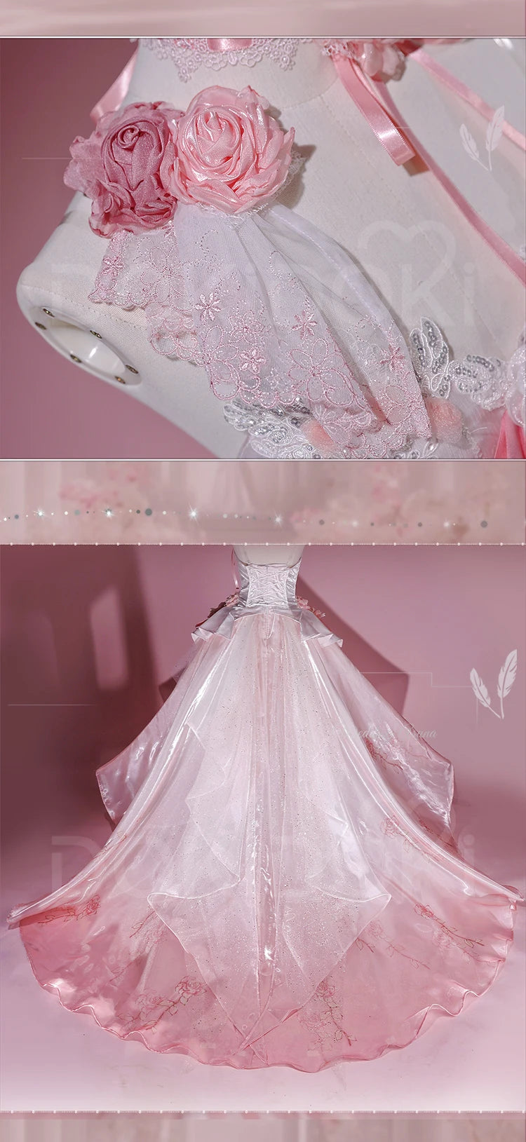 Yuuki Asuna Cosplay Costume Anime Sword Art Online Cosplay DokiDoki-R Women Pink Wedding Dress Asuna Unrestrained Emotion