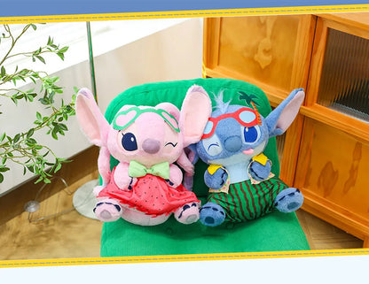 Disney 60cm Summer Watermelon Stitch Kawaii Plush Toy Cartoon Cute Soft Pillow Home Decoration Doll Children's Christmas Gifts