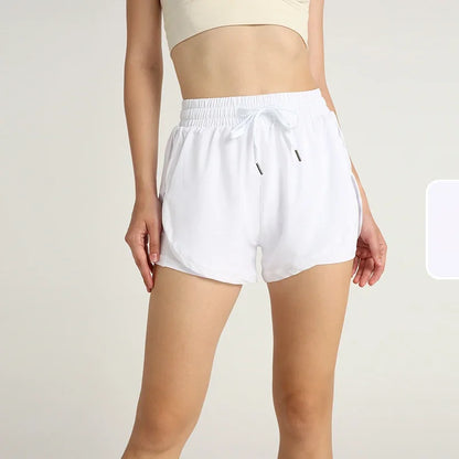 Codex Sports Women’s Lightweight High Waist Loose Yoga Shorts Quick Dry Breathable Athletic Running Outdoor - White / M