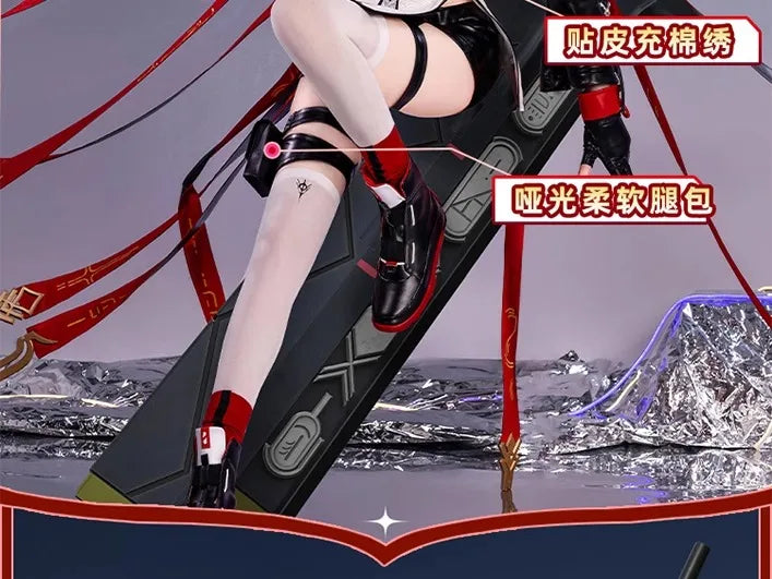 Arknights Exusiai The New Covenant Cosplay Costume Wig Uniform Headwear Earrings Halloween Party for Women Girls Carnival Outfit