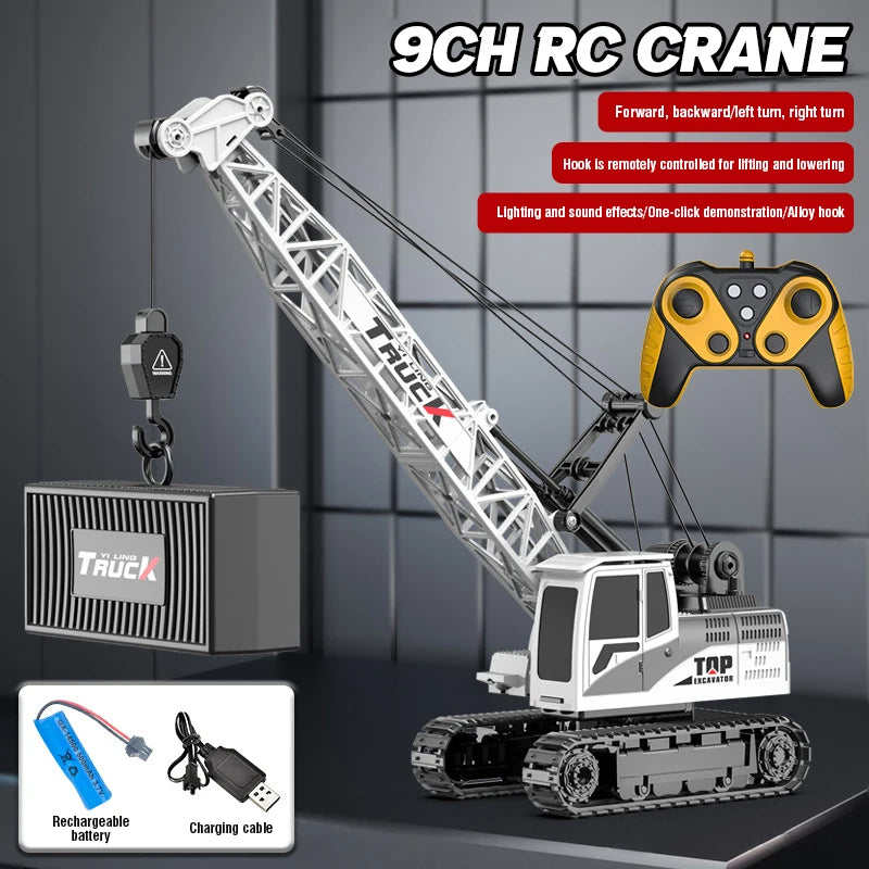 RC Excavator Bulldozer Truck Toy for Boys 2.4G Remote Control Dumper Engineering Vehicle Tractor Crawler Birthday Gift