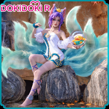 Ahrii Sonaa Cosplay Costume Game Cosplay DokiDoki-R Ahrii Sonaa Skin Spirit Blossom Springs Cosplay Women The Fox Costume