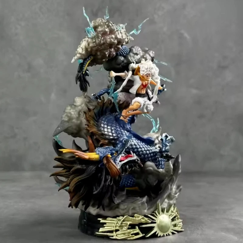 One Piece Hand Made Nica Luffy Vs Kaidou  Statue Model Anime Peripheral Anime Model Tidy Play Table Decoration Gift Toy Figure