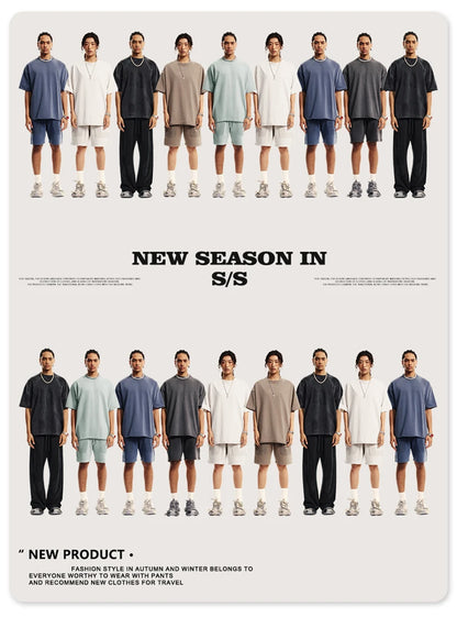 ZODF Retro 2024 Summer Men Washed Cotton T-Shirts  Unisex Women 310gsm Distressed Hem Loose Edge T Shirt Brand Tees HY0808