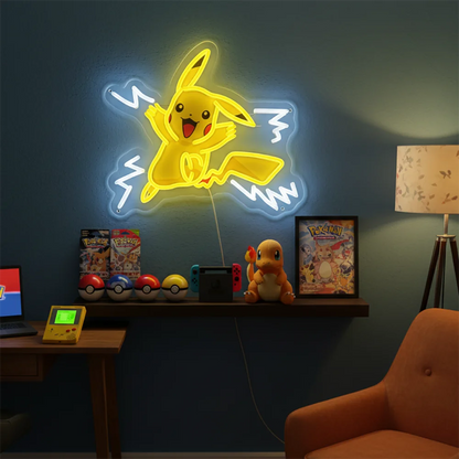 Custom Anime Pokemon Mewtwo Acrylic Neon LED Light Artwork for Home Festival Decor Party Bar Hotel Salon Business Shop,Etc.