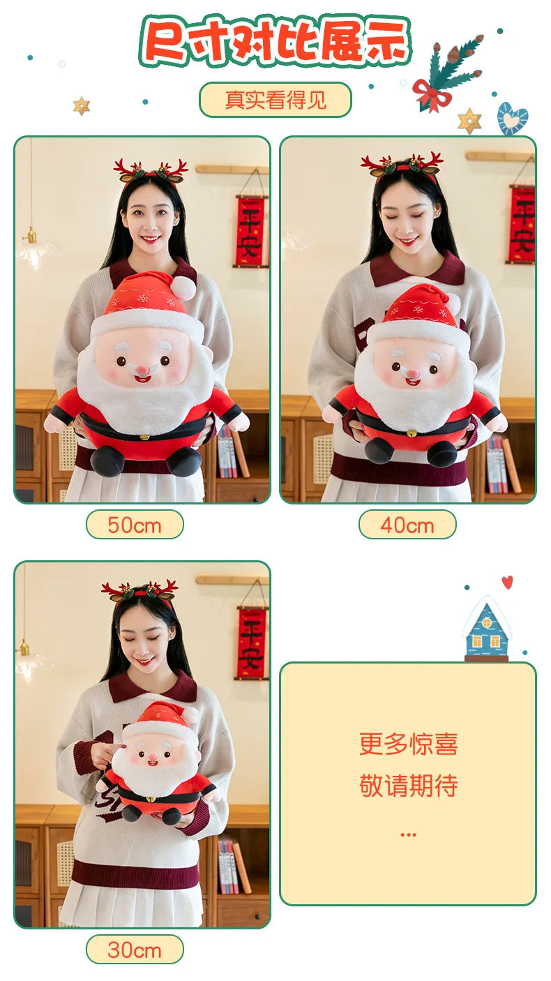 New 50cm Plush Santa Claus Doll Stuffed Toy Cuddly Pillow Christmas Gift for Kids Birthday Xmas Present Wholesale Small Gift