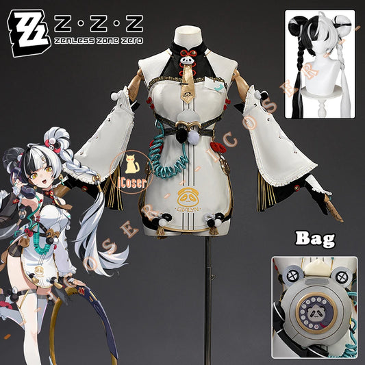 Zenless Zone Zero Dialyn Cosplay Costume Wig Uniform Earrings Headwear Krampus Compliance Authority Halloween Party for Women